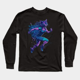 Grunge Cat Cardio Long Sleeve T-Shirt